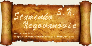 Stamenko Negovanović vizit kartica